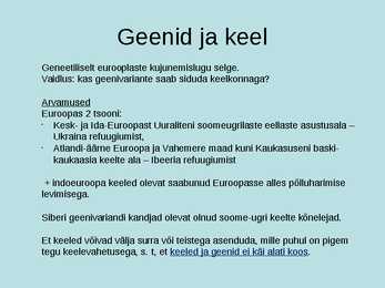 Keele teke ja inimeste ränded #11