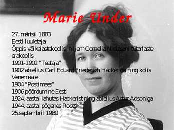 Artur Adson ja Marie Under-elulugu ja luule #2
