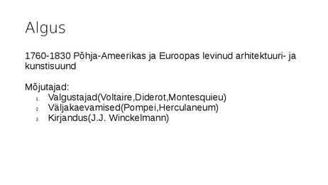 Klassitsism kunstis #2