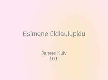Esimene üldlaulupidu