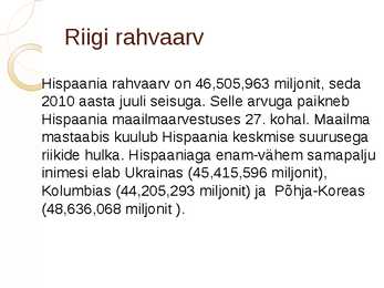 Hispaania rahvastikupoliitika #2