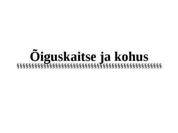 Õiguskaitse ja kohus