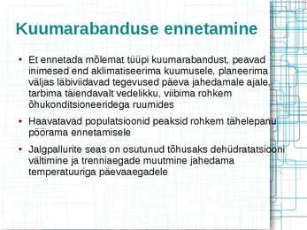 KUUMARABANDUSE PATOFÜSIOLOOGIA #14
