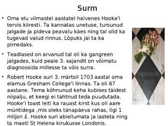 Robert Hooke - Slaidi töö #7