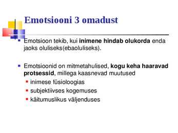 Üldpsüholoogia - Emotsioonid #3