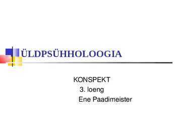 Üldpsüholoogia - Emotsioonid