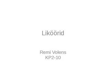 Liköörid