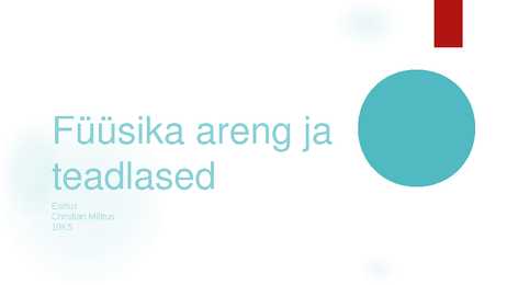 Füüsika areng ja teadlased