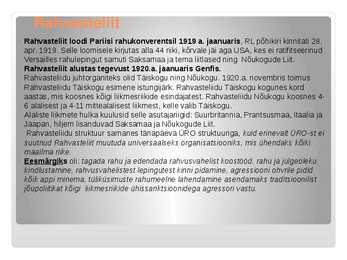Rahvusvahelised suhted 1920-aastatel #2