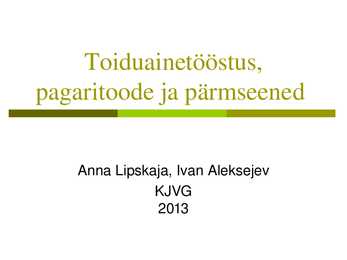 Toiduainetööstus-pagaritööde ja pärmseened