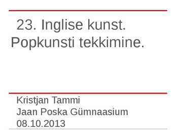 Inglise kunst-Popkunsti tekkimine