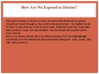 Dioxins and furans in the atmosphere #8