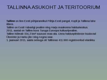 TALLINN esitlus-ettekanne #2