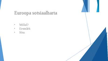 EUROOPA SOTSIAALHARTA #2