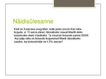 Liitprotsendiline kasvamine ja kahanemine #5