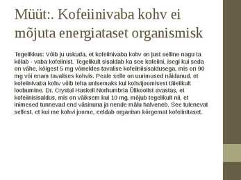 Müüdid toitumise kohta #21