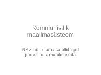 Kommunistlik maailmasüsteem