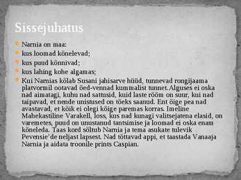 Narnia kroonikad esitlus #3