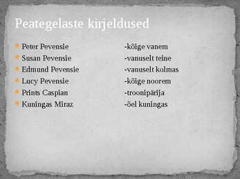Narnia kroonikad esitlus #6