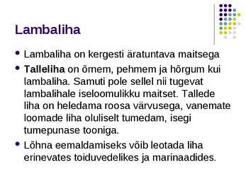 Liha ja liharoad #28