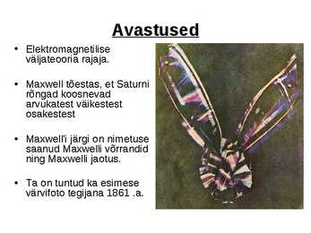 James Clerk Maxwell - Esitlus #6