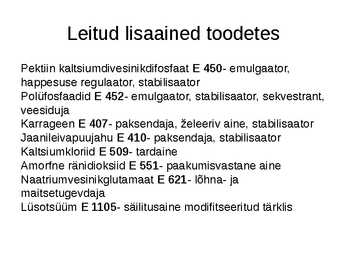 Lisaained juustudes #9