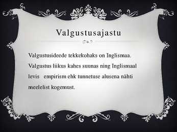 Valgustuskirjandus Inglismaal #2