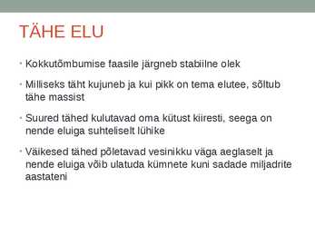 TÄHED JA NENDE FÜÜSIKALISED OMADUSED #5
