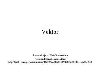 Vektorid