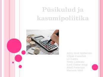 VII-5 Püsikulud ja kasumipoliitika