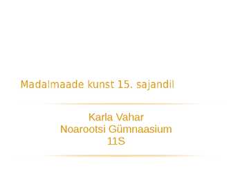 Madalmaade kunst 15 saj
