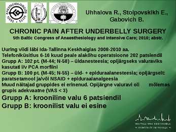 POSTOPERATIIVNE VALURAVI #15