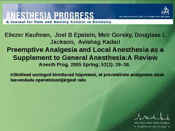 POSTOPERATIIVNE VALURAVI #35