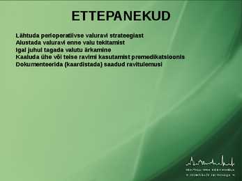 POSTOPERATIIVNE VALURAVI #42