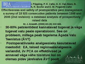 POSTOPERATIIVNE VALURAVI #56
