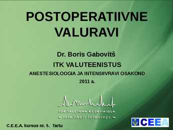POSTOPERATIIVNE VALURAVI