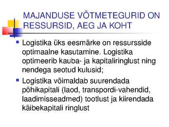 MIS ON LOGISTIKA #13