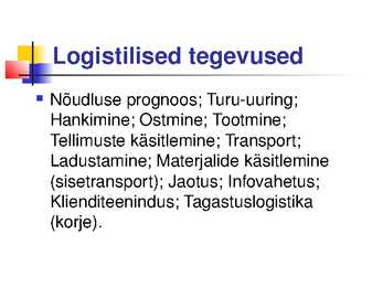 MIS ON LOGISTIKA #20