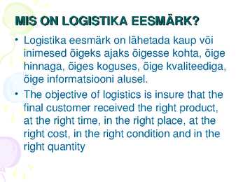 MIS ON LOGISTIKA #3