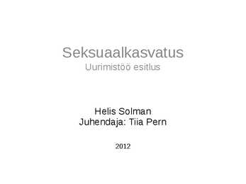 Seksuaalkasvatus