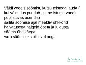 PATSIENDI TOITMINE JA RAVIMITE MANUSTAMINE #2
