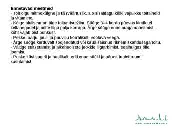 PATSIENDI TOITMINE JA RAVIMITE MANUSTAMINE #15