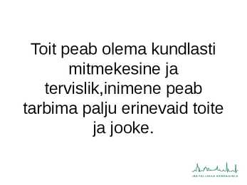 PATSIENDI TOITMINE JA RAVIMITE MANUSTAMINE #4