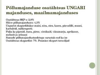PÕLLUMAJANDUS KEENIA JA UNGARI #12