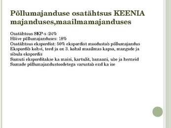PÕLLUMAJANDUS KEENIA JA UNGARI #29