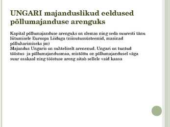 PÕLLUMAJANDUS KEENIA JA UNGARI #8