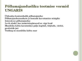 PÕLLUMAJANDUS KEENIA JA UNGARI #9