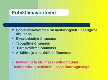 Kliimavöötmed #7