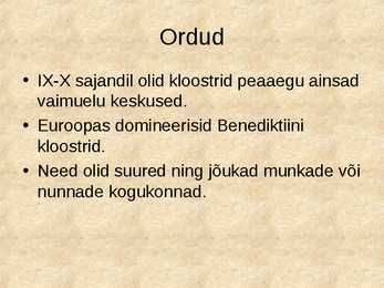 Keskaja usk ja kirik #9