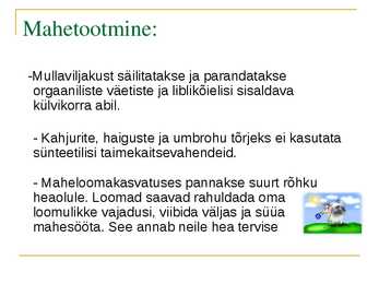 Ökoloogiline ehk mahepõllumajandus #6